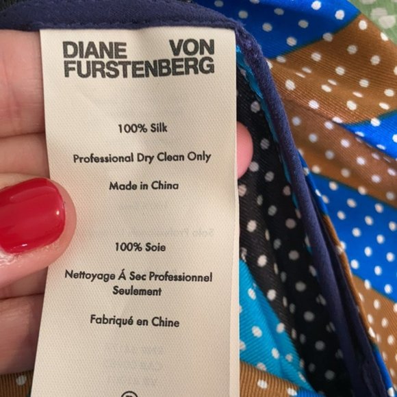iane Von Furstenberg DVF One-Shoulder Silk Dress- Size 2 - Picture 5 of 5